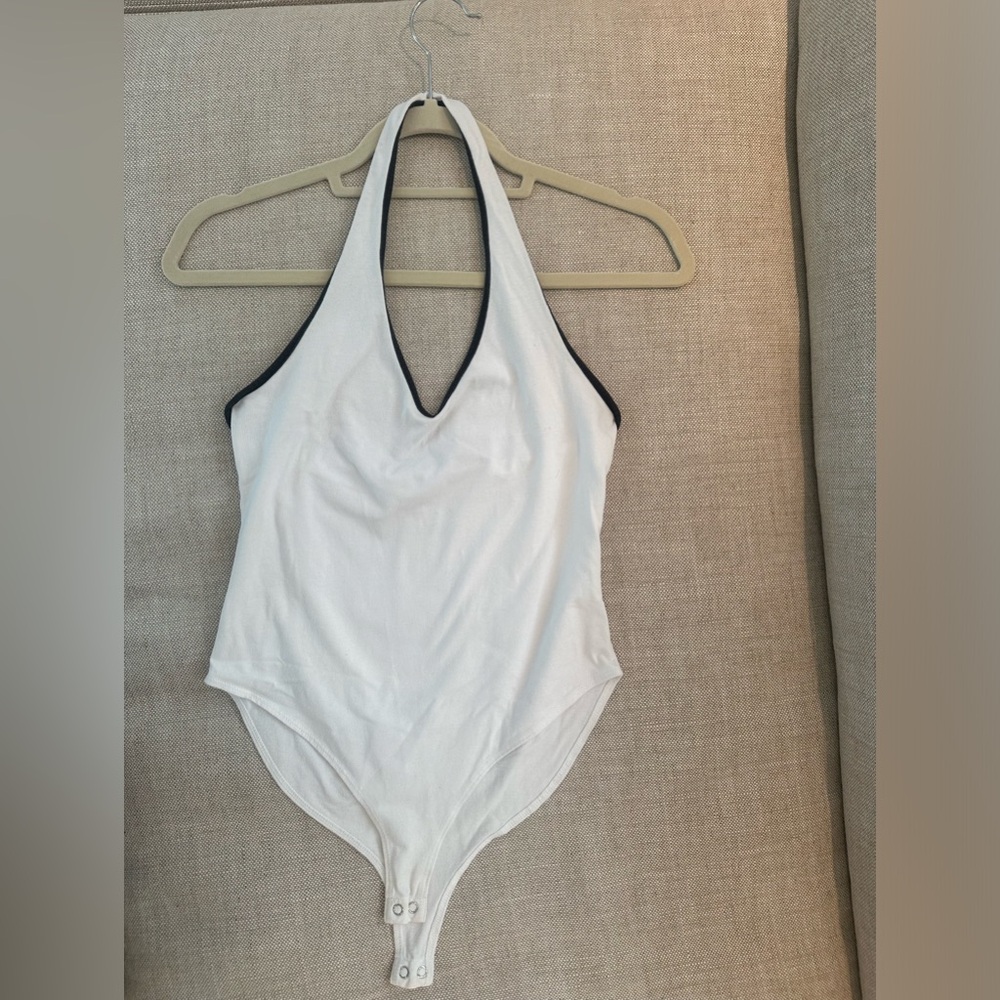 Contrast Rim Body Suit Halter